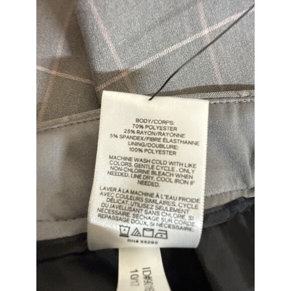 Express Columnist Women’s Ankle Pants – Gray Windowpane Plaid, Stretch, Size 12R - Picture 8 of 9